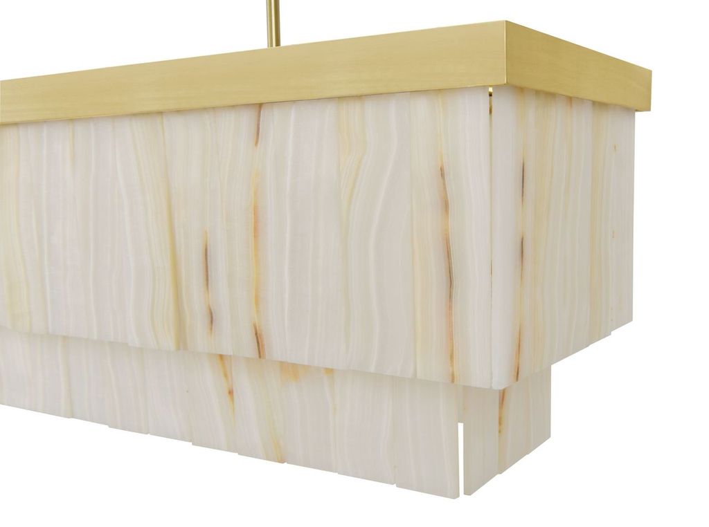 Elora 7 Light Brass Pendant Light with Jade Stone