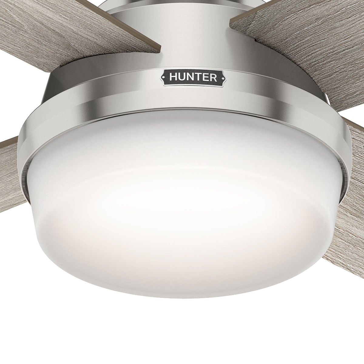 52 inch Dempsey Brushed Nickel Low Profile Ceiling Fan with LED Light Kit
