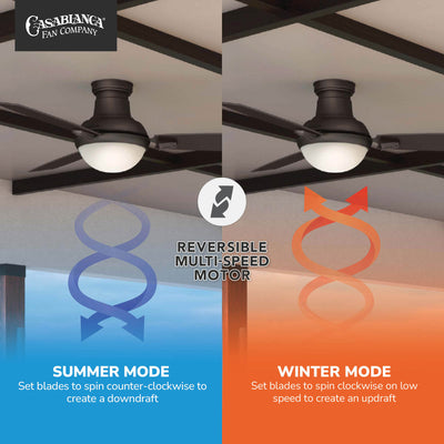 Casablanca 44 inch Verse Maiden Bronze Damp Rated Ceiling Fan with LED Light Kit and Handheld Remote