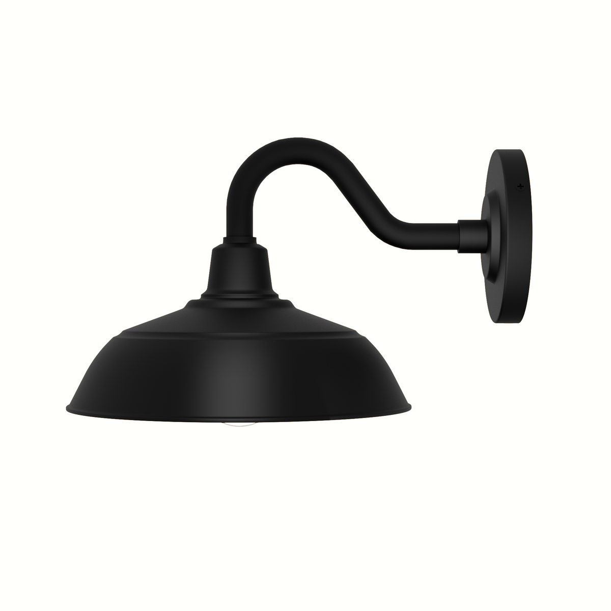 Mill Valley 10-inch 1-light Matte Black and White Outdoor Wall Light with Metal Shade