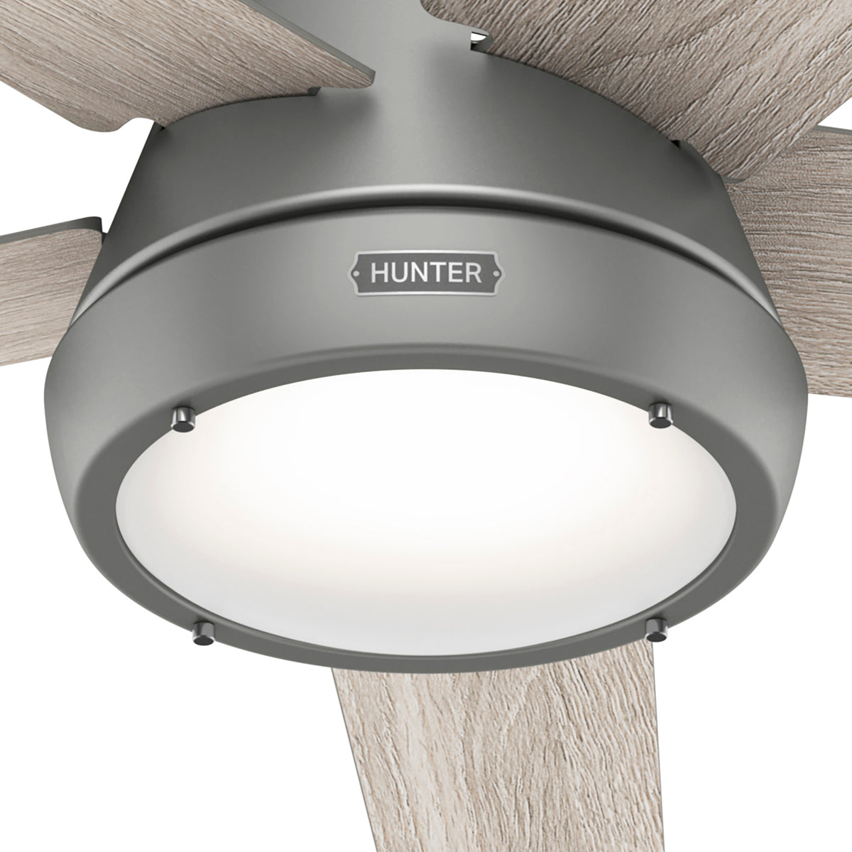 52 inch Burroughs Matte Silver Ceiling Fan with LED Light Kit and Handheld Remote