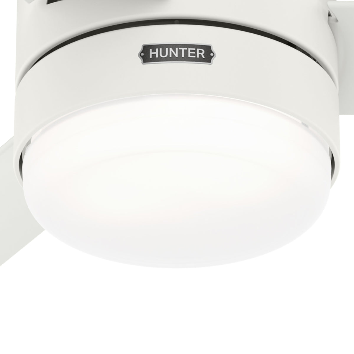 52 inch Gilmour Matte White Low Profile Damp Rated Ceiling Fan with LED Light Kit and Handheld Remote