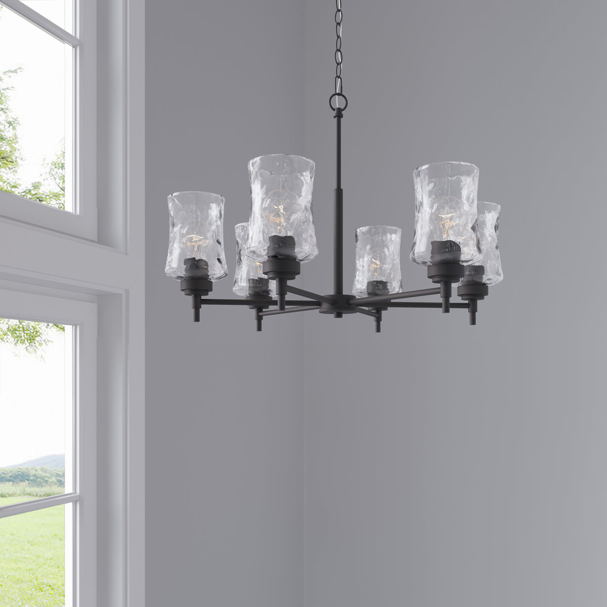 17.5'' Clarvyn Matte Black 6 Light Chandelier