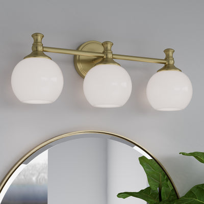 23.5'' Orlisse Vintage Brass 3 Light Bath Vanity