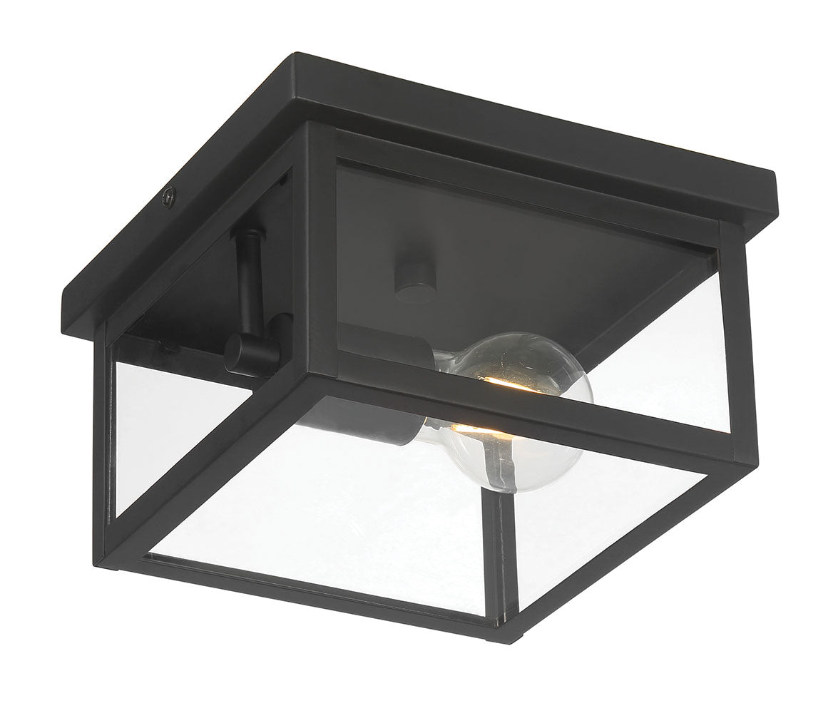 4.75'' Evanton Powder Coated Black 1 Light Flush Mount