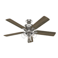 52 inch Rosner Brushed Nickel Ceiling Fan with LED Light Kit and Pull Chain