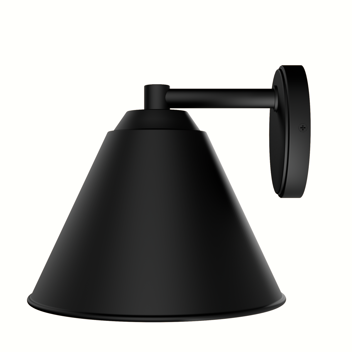 Aeronaut 10-inch 1-light Matte Black Outdoor Wall Light with Metal Shade