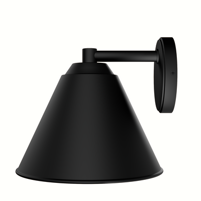 Aeronaut 10-inch 1-light Matte Black Outdoor Wall Light with Metal Shade