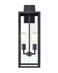 8'' Atless Powder Coated Black 2 Light Lantern