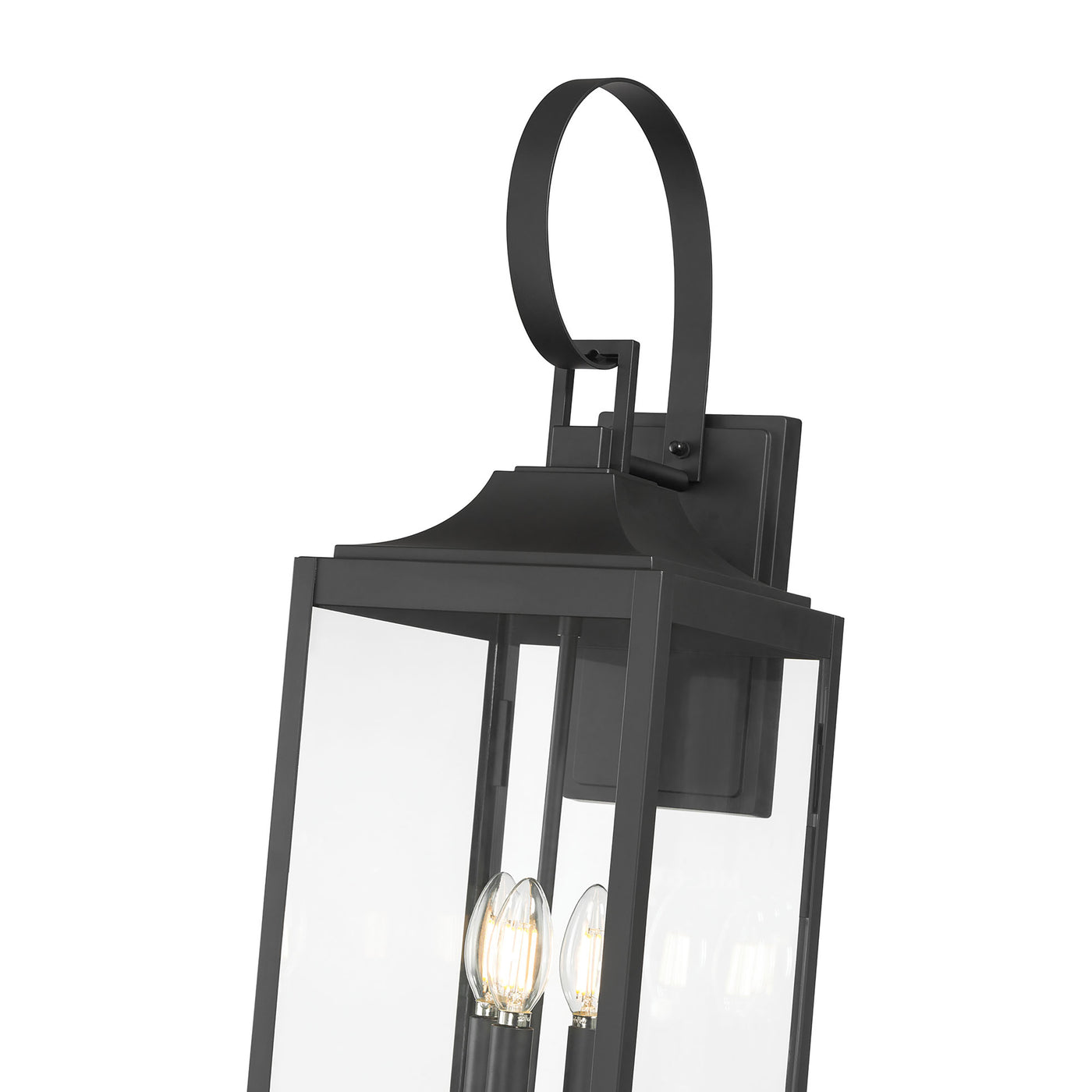 8.75'' Halston Powder Coated Black 3 Light Lantern
