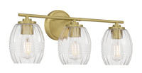 22.25'' Miravelle Vintage Brass 3 Light Bath Vanity