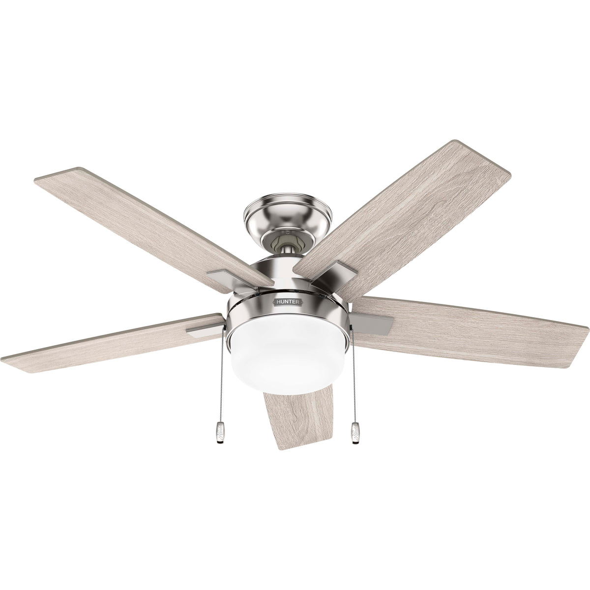 44 inch Anisten Brushed Nickel Ceiling Fan with LED Light Kit and Pull Chain