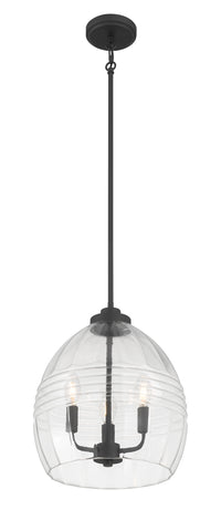 15.25'' Miravelle Matte Black 3 Light Pendant