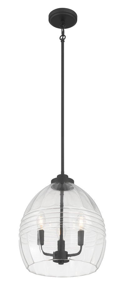 15.25'' Miravelle Matte Black 3 Light Pendant