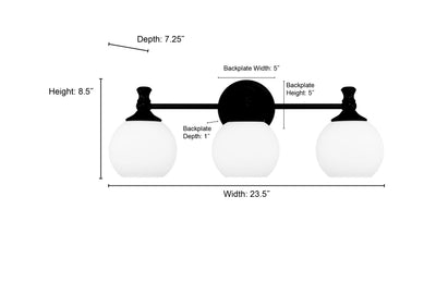 23.5'' Orlisse Vintage Brass 3 Light Bath Vanity