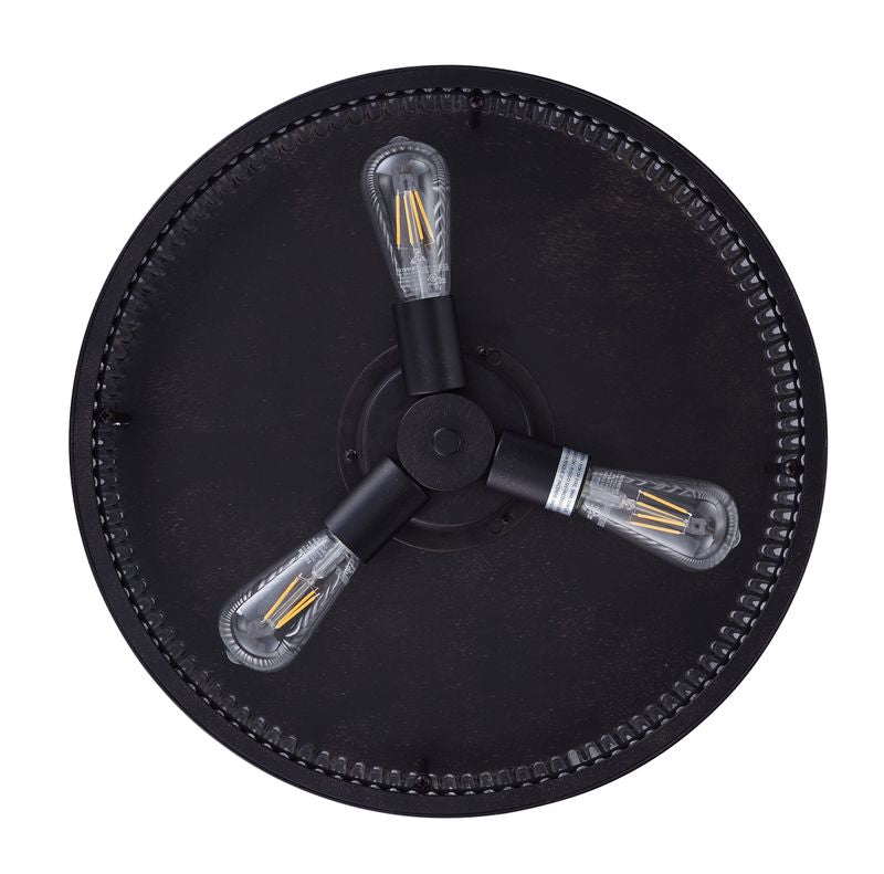 Corbelle 48 Inch 3 Light Antique Black Fan with Retractable Blades