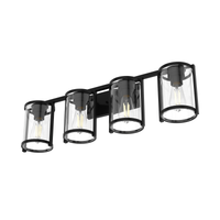 Astwood 33.25-inch 4-light Matte Black Vanity Light with Clear Glass