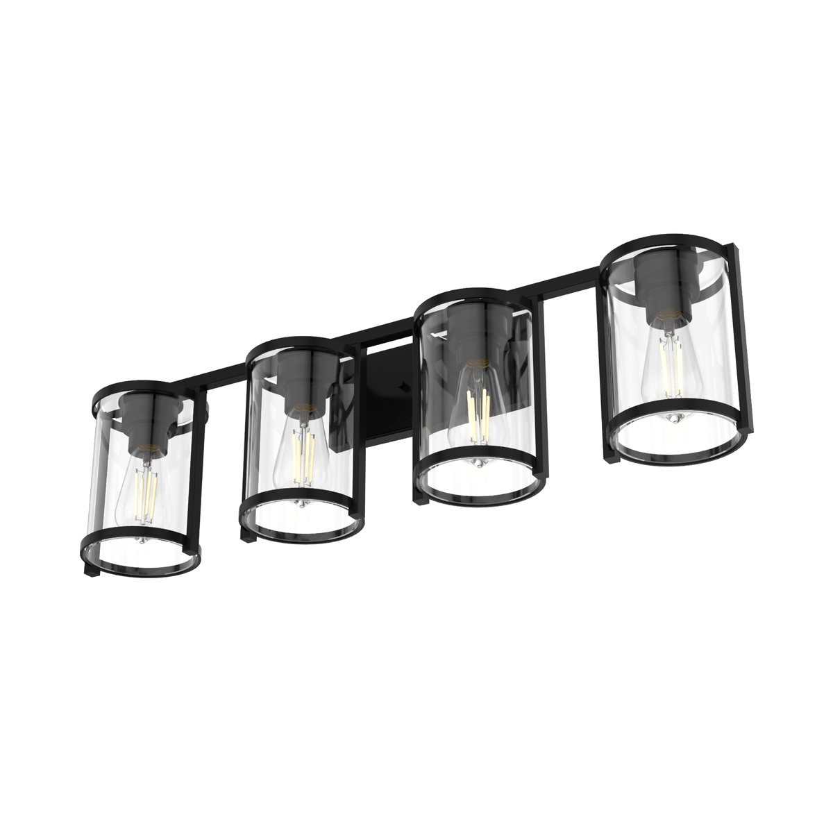 Astwood 33.25-inch 4-light Matte Black Vanity Light with Clear Glass