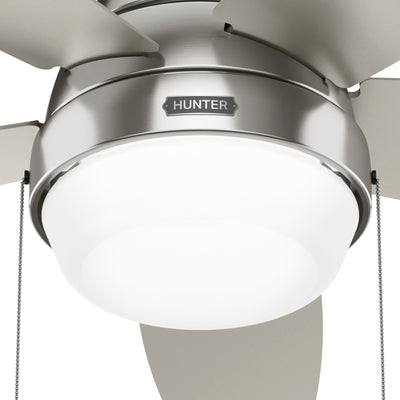 52 inch Lilliana Brushed Nickel Low Profile Ceiling Fan with LED Light Kit and Pull Chain