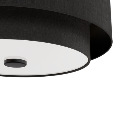 Brookside 13-inch 2-light Matte Black Flush Mount Ceiling Light with Frosted Glass