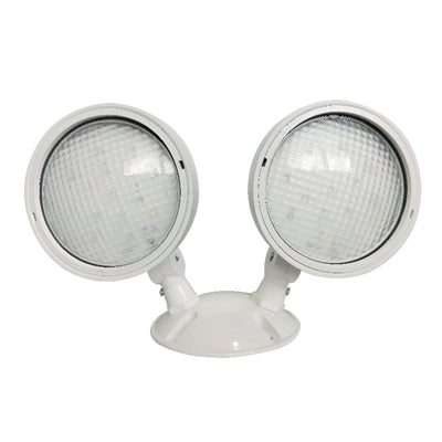 9.25-inch White Outdoor Double Head Emergency Light