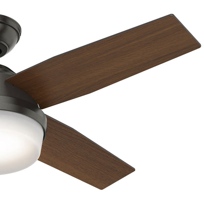 44 inch Dempsey Noble Bronze Ceiling Fan with LED Light Kit and Handheld Remote