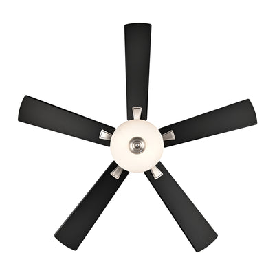52 Inch Galeson AC Brushed Nickel Indoor Ceiling Fan 5-Blade 2 Lights Reversible