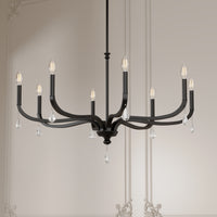 21.75'' Viremont Matte Black 8 Light Chandelier