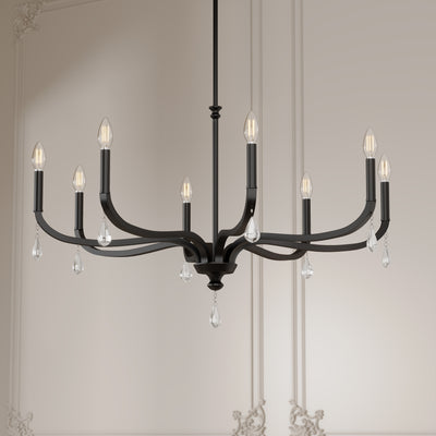 21.75'' Viremont Matte Black 8 Light Chandelier
