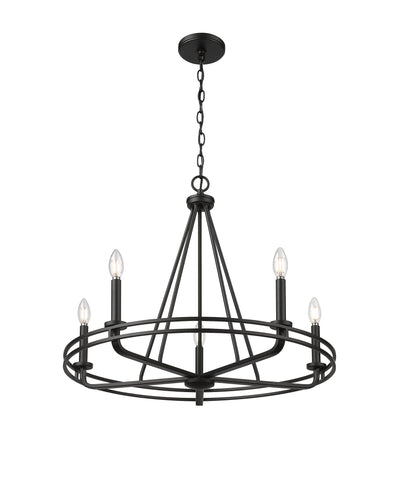 23'' Jody Matte Black 5 Light Chandelier