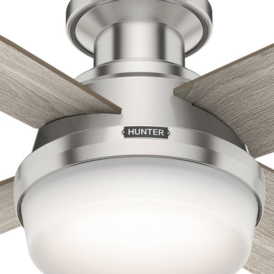 52 inch Dempsey Brushed Nickel Low Profile Ceiling Fan with LED Light Kit