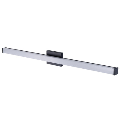 48-inch Matte Black Cylinder Bath Bar Vanity Light