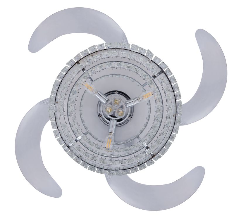 48 Inch Chrome Retractable Blade Ceiling Fan
