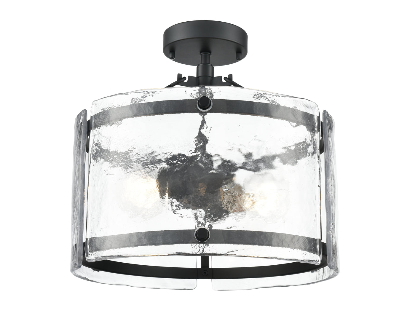 13'' Bennetti Matte BlackWater 2 Light Semi-Flush Mount