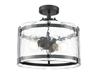 13'' Bennetti Matte BlackWater 2 Light Semi-Flush Mount