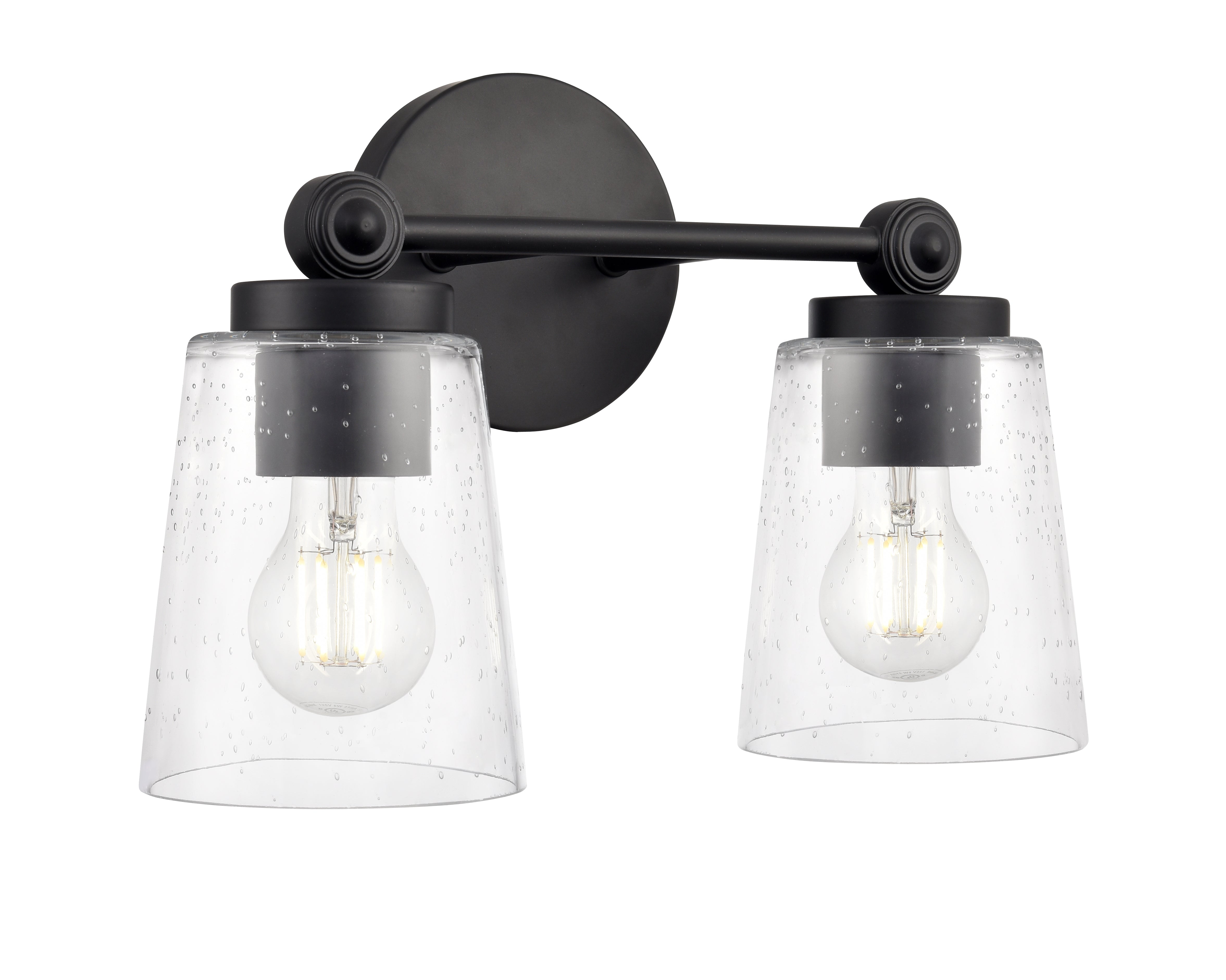 13.5'' Lauryn Matte Black 2 Light Bath Vanity