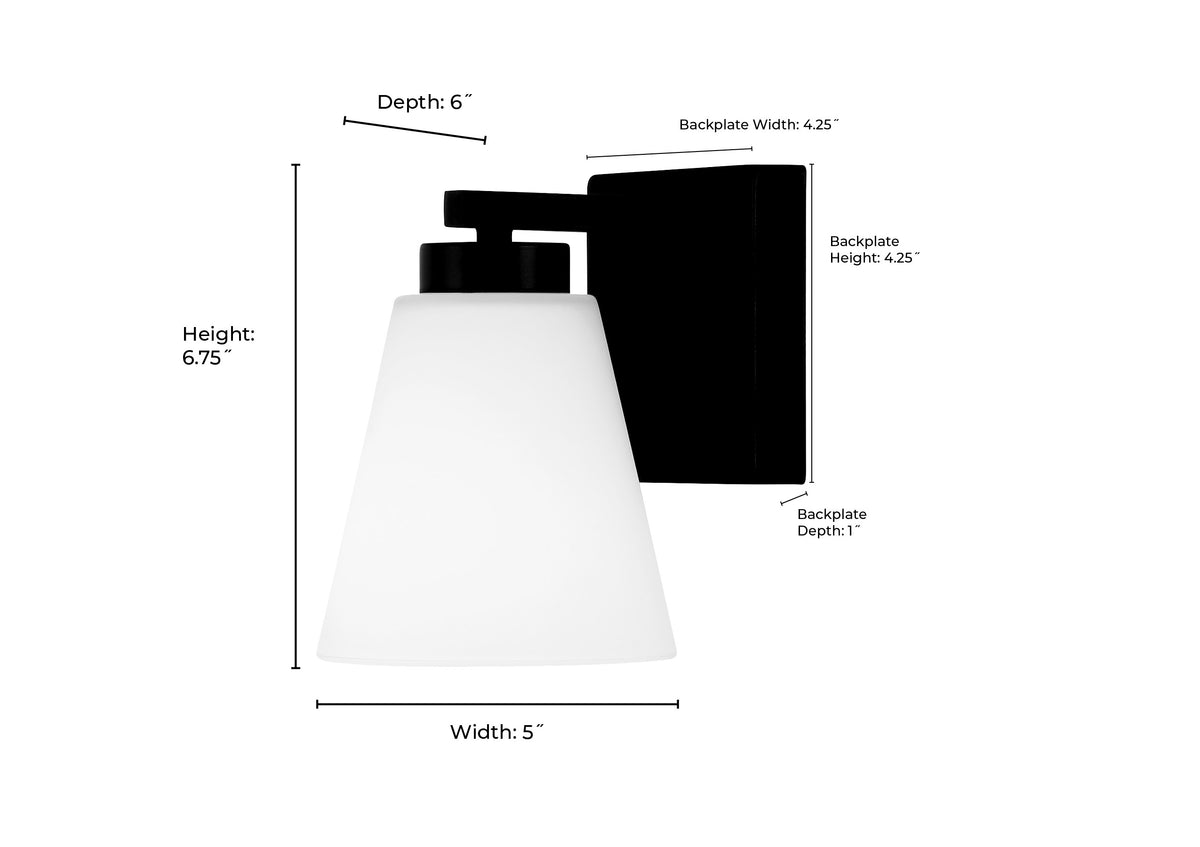6.75-inch Strayhan Brushed Nickel 1-Light White Frosted Glass Wall Sconce