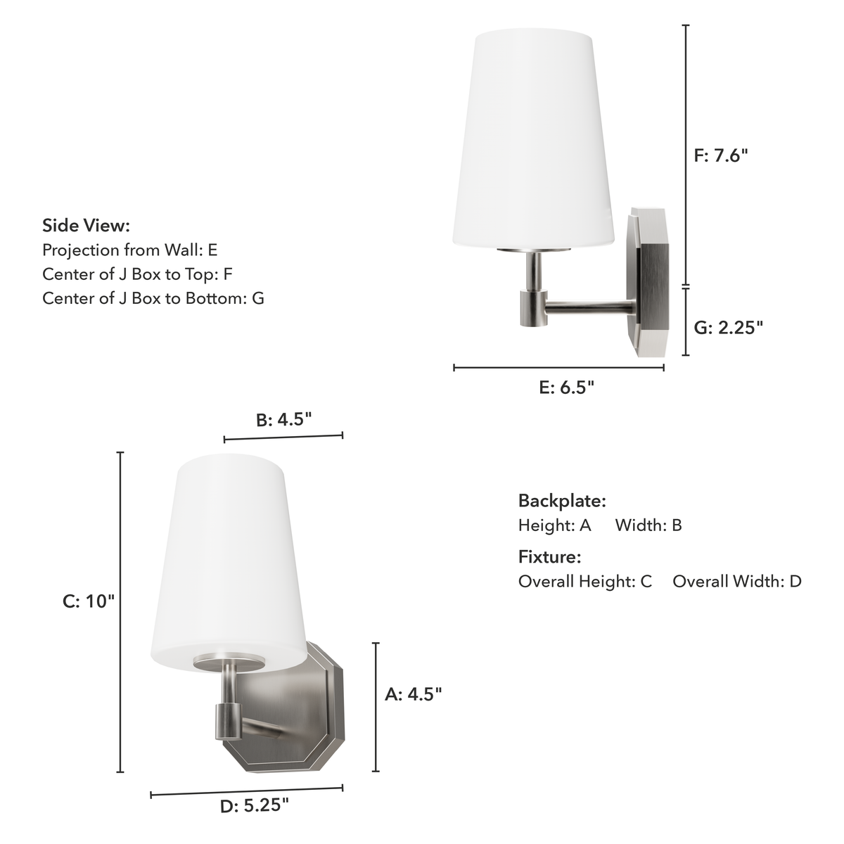 Nolita 10-inch 1-light Brushed Nickel Wall Sconce with Cased White Glass