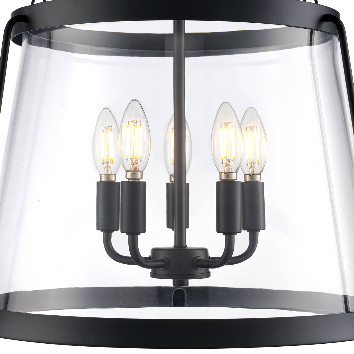 30'' Adabella Matte Black 5 Light Pendant
