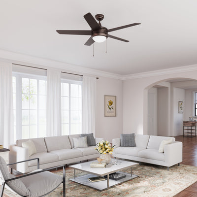 52 Inch Mirage IV AC Oil Rubbed Bronze Indoor Ceiling Fan 5-Blade Reversible