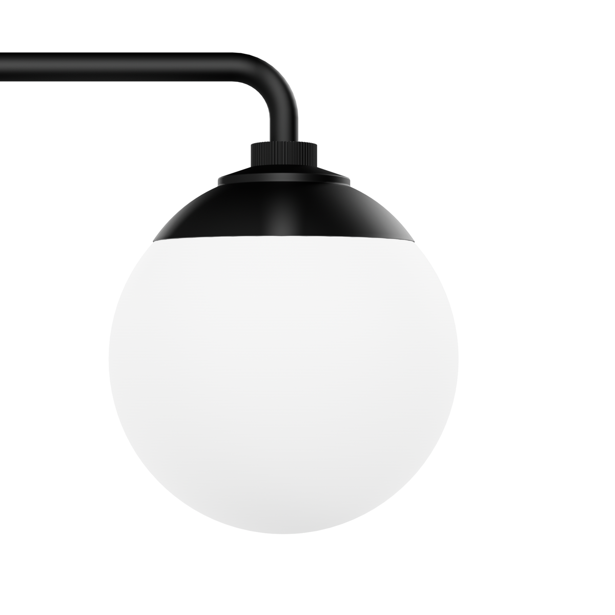 Hepburn 30-inch 4-light Matte Black Vanity Light with Cased White Glass