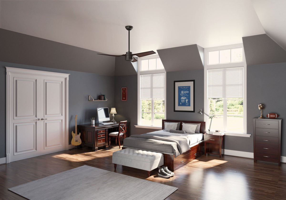 52 inch Cabo Frio New Bronze Damp Rated Ceiling Fan and Wall Control