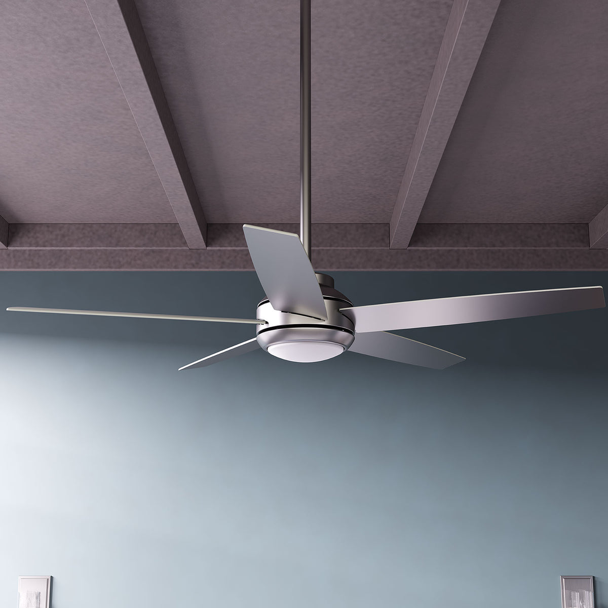 52 inch Zayden Matte Silver Ceiling Fan with LED Light Kit and Handheld Remote