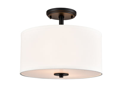 10.5'' Guyten Matte BlackWhite 2 Light Semi-Flush Mount
