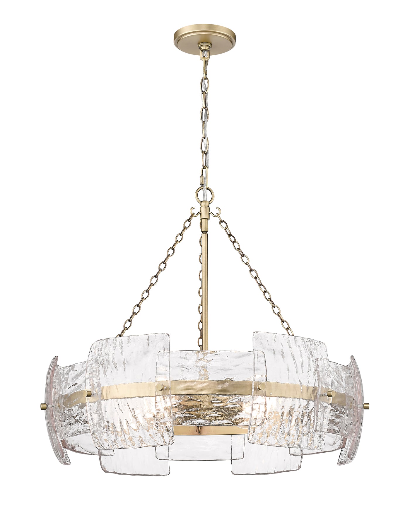 21.75'' Sinclara Vintage Brass 4 Light Pendant