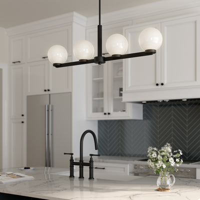 10.5'' Ardeva Matte Black 4 Light Linear Chandelier