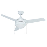 44 Inch Contempo II AC White Indoor Ceiling Fan 3-Blade 2 Lights Reversible