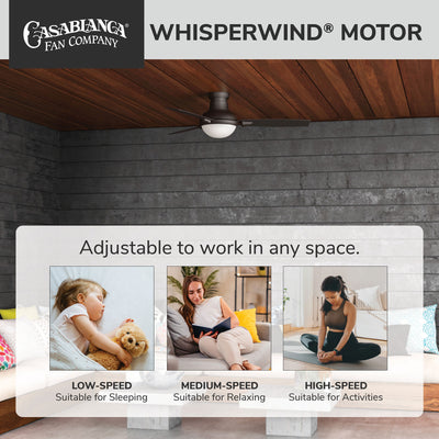 Casablanca 54 inch Verse Maiden Bronze Damp Rated Ceiling Fan with LED Light Kit and Handheld Remote