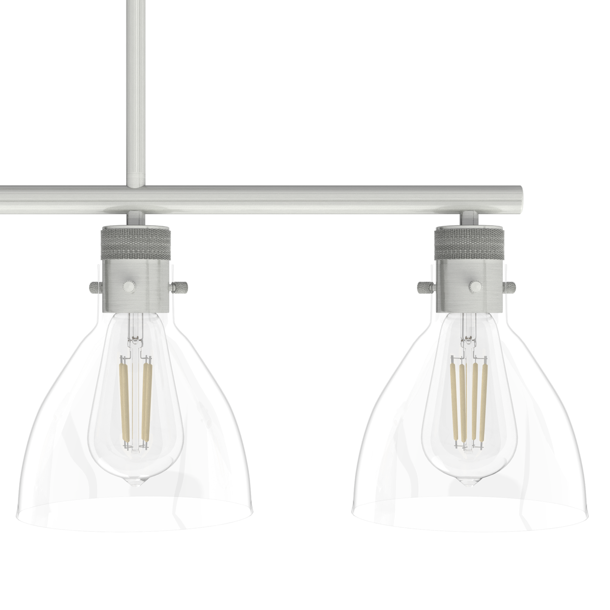 Van Nuys 32-inch 4-light Brushed Nickel Linear Chandelier with Clear Glass