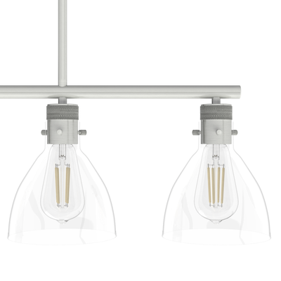 Van Nuys 32-inch 4-light Brushed Nickel Linear Chandelier with Clear Glass